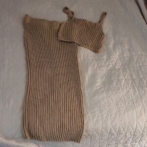 ASOS Beige Ribbed Knit Set